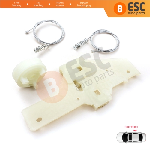 Power Window Regulator Repair Set Rear Right for Peugeot 207 WA WC WK SW 2006–2015 5-Door 9224C9