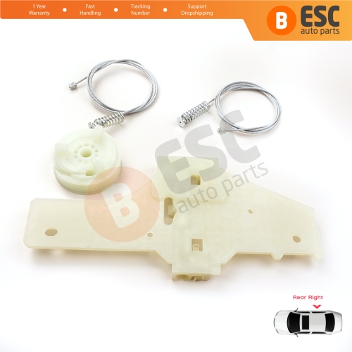 Power Window Regulator Repair Set Rear Right for Peugeot 207 WA WC WK SW 2006–2015 5-Door 9224C9