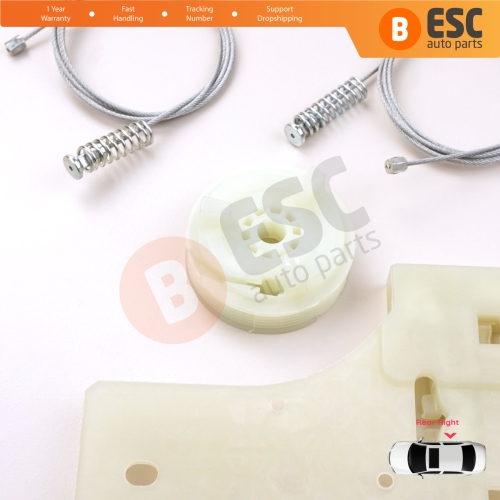 Power Window Regulator Repair Set Rear Right for Peugeot 207 WA WC WK SW 2006–2015 5-Door 9224C9