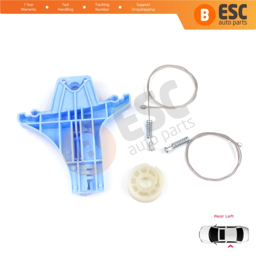 Power Window Regulator Repair Set Rear Left for VW Jetta MK6 A6 IV 2010-2018 5C6 1B 162 163 AV2 AV3 5C6839461