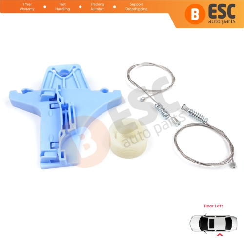 Power Window Regulator Repair Set Rear Left for VW Jetta MK6 A6 IV 2010-2018 5C6 1B 162 163 AV2 AV3 5C6839461