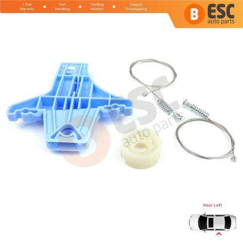 Power Window Regulator Repair Set Rear Left for VW Jetta MK6 A6 IV 2010-2018 5C6 1B 162 163 AV2 AV3 5C6839461