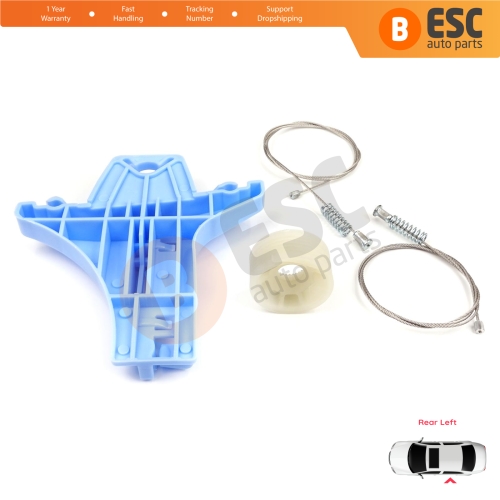 Power Window Regulator Repair Set Rear Left for VW Jetta MK6 A6 IV 2010-2018 5C6 1B 162 163 AV2 AV3 5C6839461