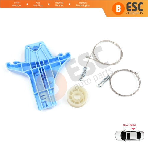 Power Window Regulator Repair Set Rear Right for VW Jetta MK6 A6 IV 2010-2018 5C6 1B 162 163 AV2 AV3 5C6839462