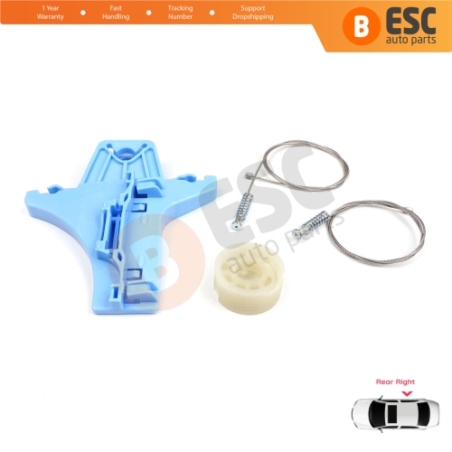 Power Window Regulator Repair Set Rear Right for VW Jetta MK6 A6 IV 2010-2018 5C6 1B 162 163 AV2 AV3 5C6839462