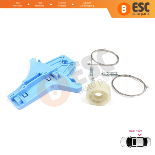 Power Window Regulator Repair Set Rear Right for VW Jetta MK6 A6 IV 2010-2018 5C6 1B 162 163 AV2 AV3 5C6839462