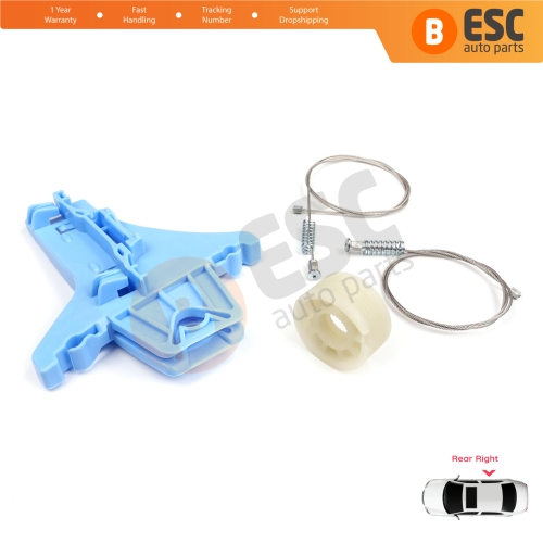 Power Window Regulator Repair Set Rear Right for VW Jetta MK6 A6 IV 2010-2018 5C6 1B 162 163 AV2 AV3 5C6839462