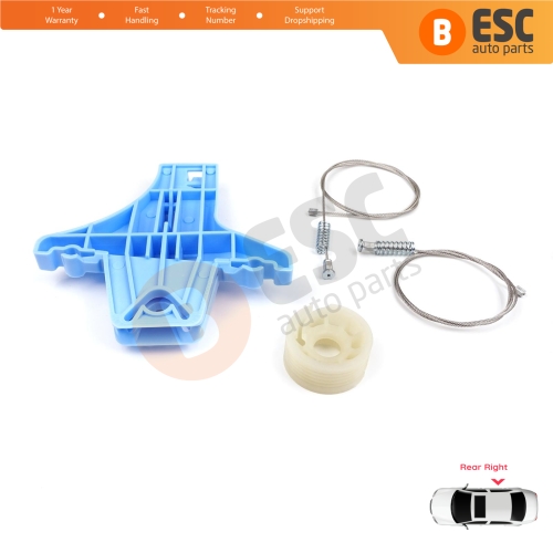 Power Window Regulator Repair Set Rear Right for VW Jetta MK6 A6 IV 2010-2018 5C6 1B 162 163 AV2 AV3 5C6839462