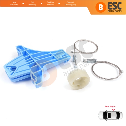 Power Window Regulator Repair Set Rear Right for VW Jetta MK6 A6 IV 2010-2018 5C6 1B 162 163 AV2 AV3 5C6839462