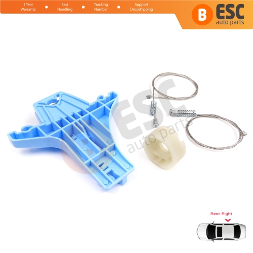 Power Window Regulator Repair Set Rear Right for VW Jetta MK6 A6 IV 2010-2018 5C6 1B 162 163 AV2 AV3 5C6839462