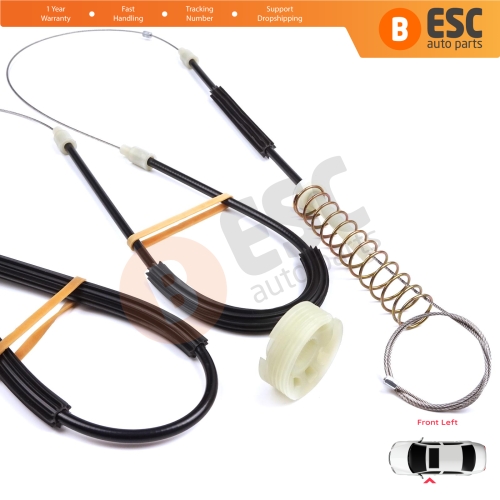 Power Window Regulator Repair Set Front Left for Porsche 911 996 1997-2005 Boxster 986 1996-2004 99654207504 