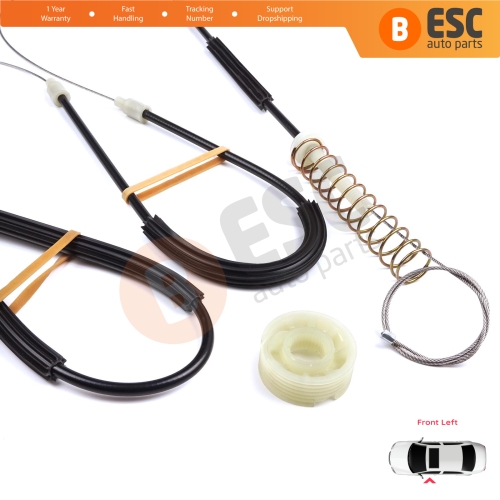 Power Window Regulator Repair Set Front Left for Porsche 911 996 1997-2005 Boxster 986 1996-2004 99654207504 