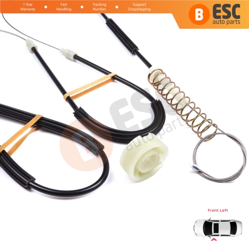 Power Window Regulator Repair Set Front Left for Porsche 911 996 1997-2005 Boxster 986 1996-2004 99654207504 