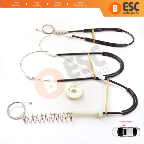 Power Window Regulator Repair Set Front Right for Porsche 911 996 1997-2005 Boxster 986 1996-2004 99654201605