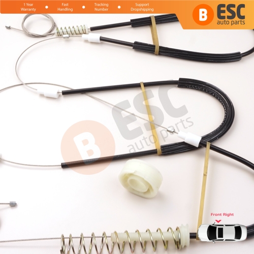 Power Window Regulator Repair Set Front Right for Porsche 911 996 1997-2005 Boxster 986 1996-2004 99654201605