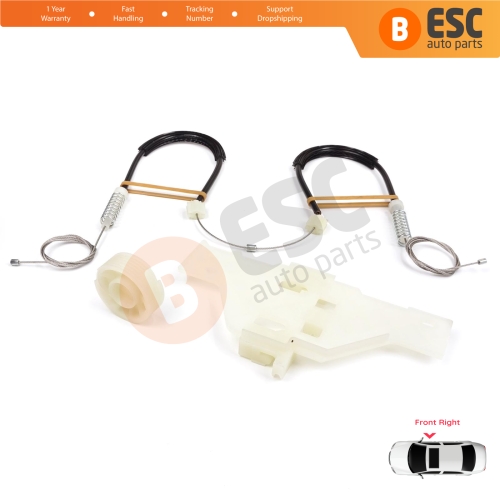 Power Window Regulator Repair Set Front Right for Citroen C4 MK1 LC LR 2004-2014 4/5 Door 9222V0