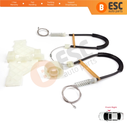 Power Window Regulator Repair Set Front Right for Citroen C4 MK1 LC LR 2004-2014 4/5 Door 9222V0
