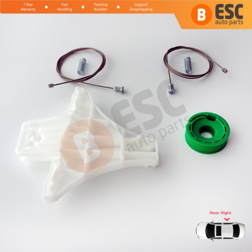 Manual Window Regulator Repair Set Rear Right for Opel Vectra C Z02 2002-2009 Signum 24451522