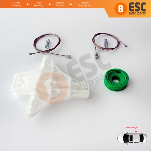 Manual Window Regulator Repair Set Rear Right for Opel Vectra C Z02 2002-2009 Signum 24451522