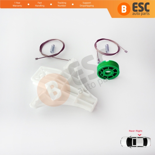 Manual Window Regulator Repair Set Rear Right for Opel Vectra C Z02 2002-2009 Signum 24451522