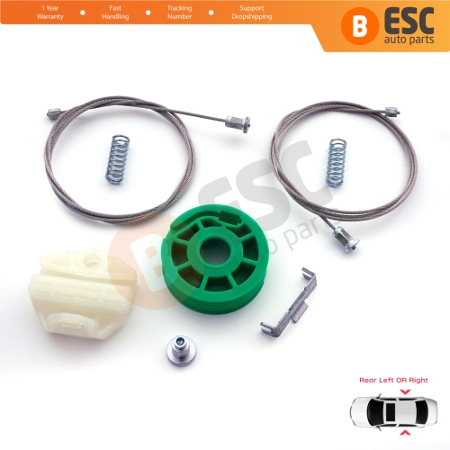 Power Window Regulator Repair Set Rear Door for Mercedes E Class W124 S124 1986-1995 4/5 Door 1247300346 1247300446 