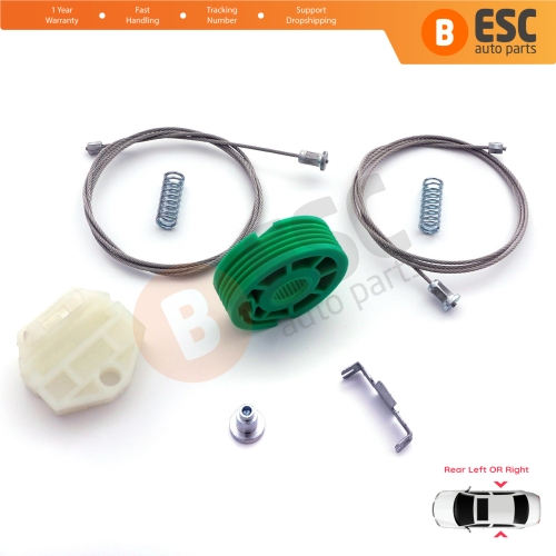 Power Window Regulator Repair Set Rear Door for Mercedes E Class W124 S124 1986-1995 4/5 Door 1247300346 1247300446 