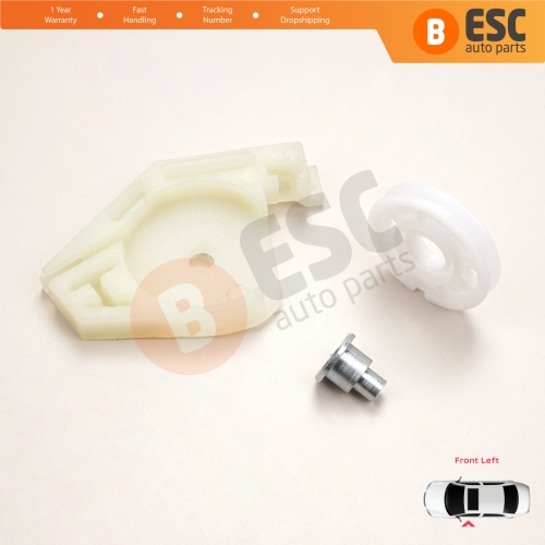 Front Left Window Regulator Repair Corner Cable Roller Pulley Clips Pin Set 2 for Fiat Doblo MK1 MPV Van 119 223 2001-2010 51718404