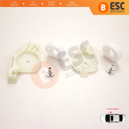 Front Right Window Regulator Repair Corner Cable Roller Pulley Clips Pin Set 1+2 for Fiat Doblo MK1 MPV Van 119 223 2001-2010 51718403