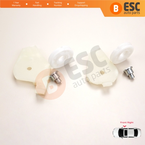 Front Right Window Regulator Repair Corner Cable Roller Pulley Clips Pin Set 1+2 for Fiat Doblo MK1 MPV Van 119 223 2001-2010 51718403