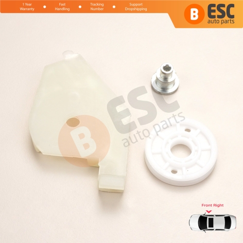 Front Right Window Regulator Repair Corner Cable Roller Pulley Clips Pin Set 2 for Fiat Doblo MK1 MPV Van 119 223 2001-2010 51718403