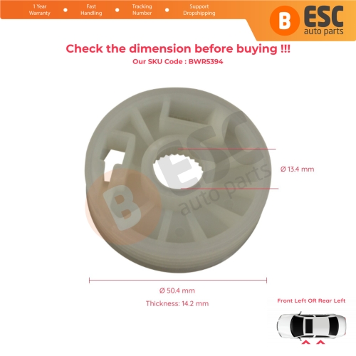 Window Regulator Wheel Pulley Left 71740175 60672278 for Alfa Romeo 156 159