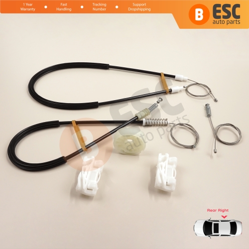 Power Window Regulator Repair Set Rear Right Door for VW Sharan MK1 7M Seat Alhambra 7M 7V 1995-2010 Ford Galaxy MK1 1995-2006 7M0839462