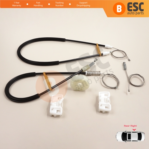 Power Window Regulator Repair Set Rear Right Door for VW Sharan MK1 7M Seat Alhambra 7M 7V 1995-2010 Ford Galaxy MK1 1995-2006 7M0839462