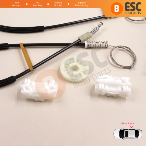 Power Window Regulator Repair Set Rear Right Door for VW Sharan MK1 7M Seat Alhambra 7M 7V 1995-2010 Ford Galaxy MK1 1995-2006 7M0839462