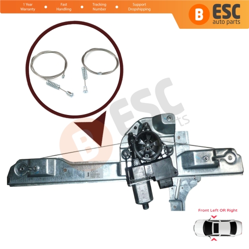 Window Regulator Repair Set Front Door for Peugeot 208 MK1 A9 CA CC 2012-2020 5-Door 9806088180