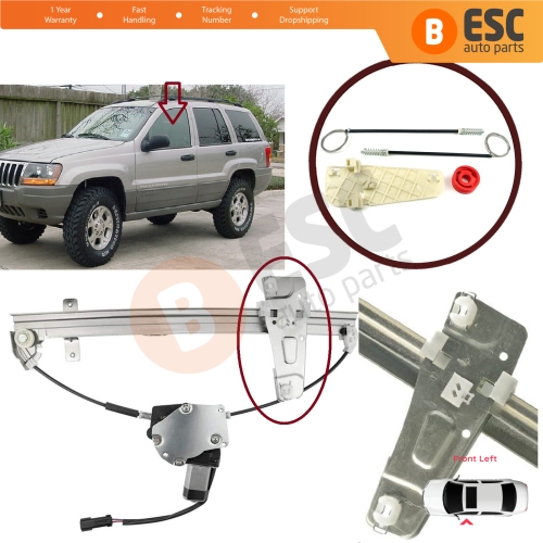 Window Regulator Repair Set Front Left Door for Jeep Grand Cherokee MK2 WJ WG 1998-2005 55076467AB