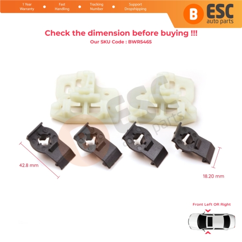 Window Regulator Repair Brackets Fixer Clips Front Left or Right Door for BMW X5 E53 2000-2006 51338254911 51338254781