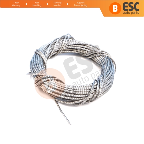 10 meter Window Regulator Repair Cable Steel Wire Rope 7x7 Diameter: 1.7 mm for Car Window Regulator