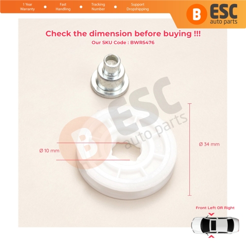 Front Window Regulator Repair Corner Cable Roller Pulley for Fiat Doblo MK1 MPV Van 119 223 2001-2010 51718403 51718404