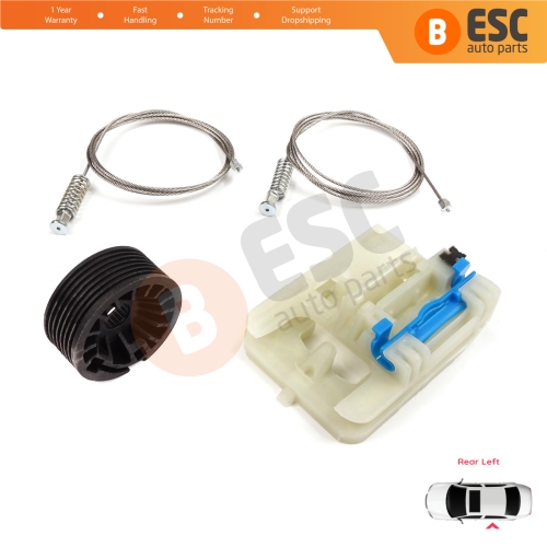 Power Window Regulator Repair Set Rear Left for Fiat Tipo MK2 356 357 Egea 2015-On 4/5 Door 52093915