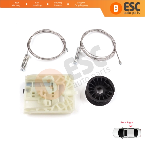 Power Window Regulator Repair Set Rear Right for Fiat Tipo MK2 356 357 Egea 2015-On 4/5 Door 52093914