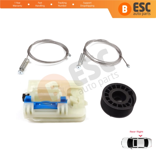 Power Window Regulator Repair Set Rear Right for Fiat Tipo MK2 356 357 Egea 2015-On 4/5 Door 52093914