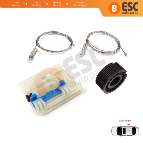 Power Window Regulator Repair Set Rear Right for Fiat Tipo MK2 356 357 Egea 2015-On 4/5 Door 52093914