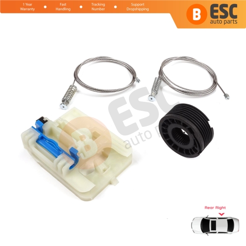 Power Window Regulator Repair Set Rear Right for Fiat Tipo MK2 356 357 Egea 2015-On 4/5 Door 52093914