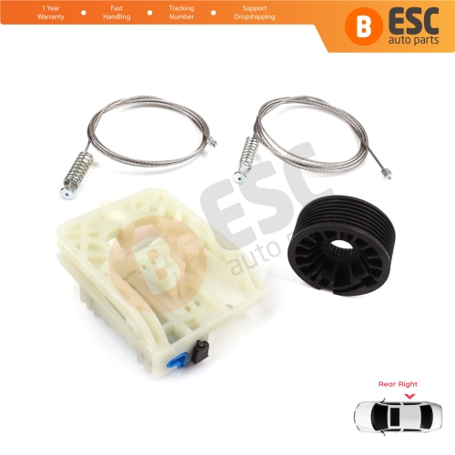 Power Window Regulator Repair Set Rear Right for Fiat Tipo MK2 356 357 Egea 2015-On 4/5 Door 52093914