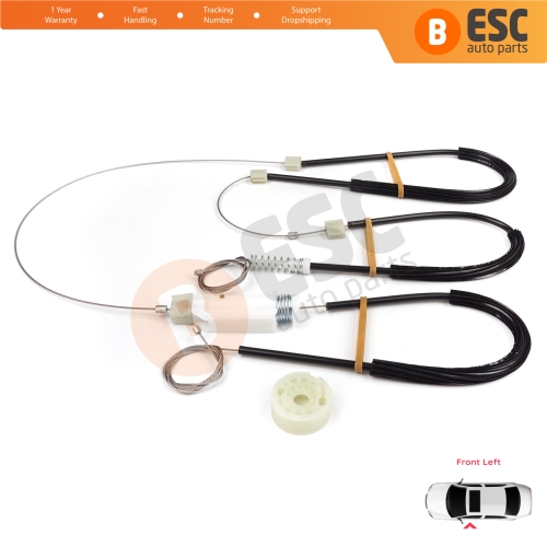 Power Window Regulator Repair Kit Front Left Door for VW CC Passat CC 357 358 2008-2017 4-Door Comfort Coupe Sedan 3C8837461