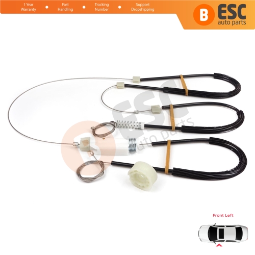 Power Window Regulator Repair Kit Front Left Door for VW CC Passat CC 357 358 2008-2017 4-Door Comfort Coupe Sedan 3C8837461