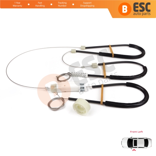 Power Window Regulator Repair Kit Front Left Door for VW CC Passat CC 357 358 2008-2017 4-Door Comfort Coupe Sedan 3C8837461