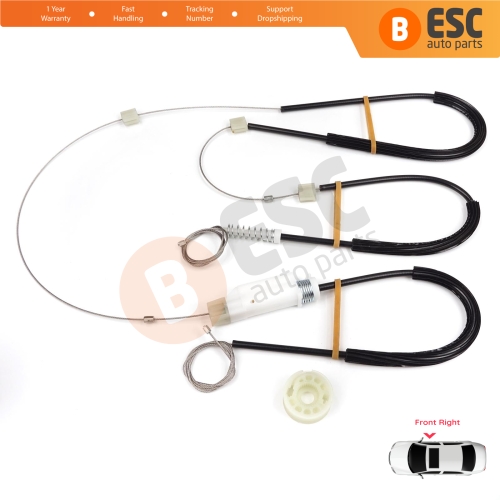 Power Window Regulator Repair Kit Front Right Door for VW CC Passat CC 357 358 2008-2017 4-Door Comfort Coupe Sedan 3C8837462