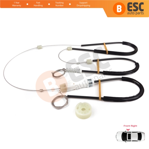 Power Window Regulator Repair Kit Front Right Door for VW CC Passat CC 357 358 2008-2017 4-Door Comfort Coupe Sedan 3C8837462